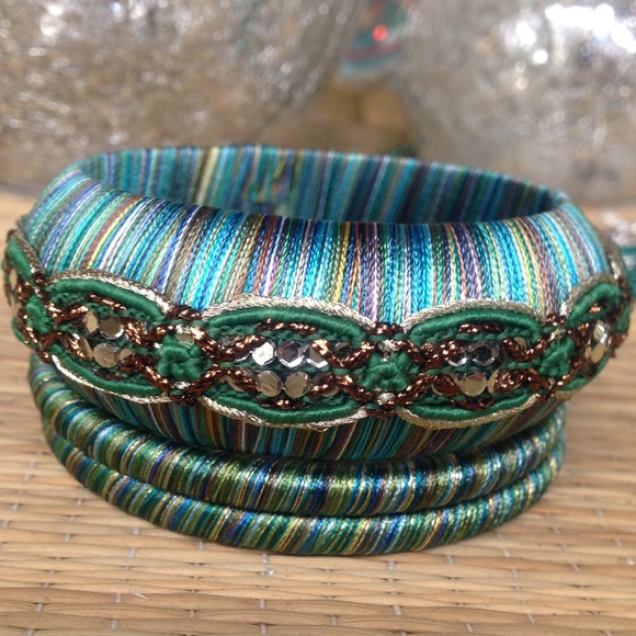 Silk Artisan BoHo Chic Belly Dancer Bangles - Picture 3 of 8